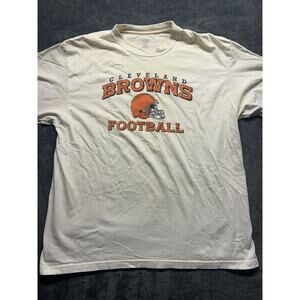 Cleveland Browns Shirt Men’s XL White (yellowed) Reebok NFL Logo Vintage